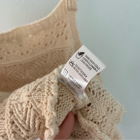 SALTWATER LUXE Kimia Crochet Sweater Tank beige size large - Picture 8 of 12